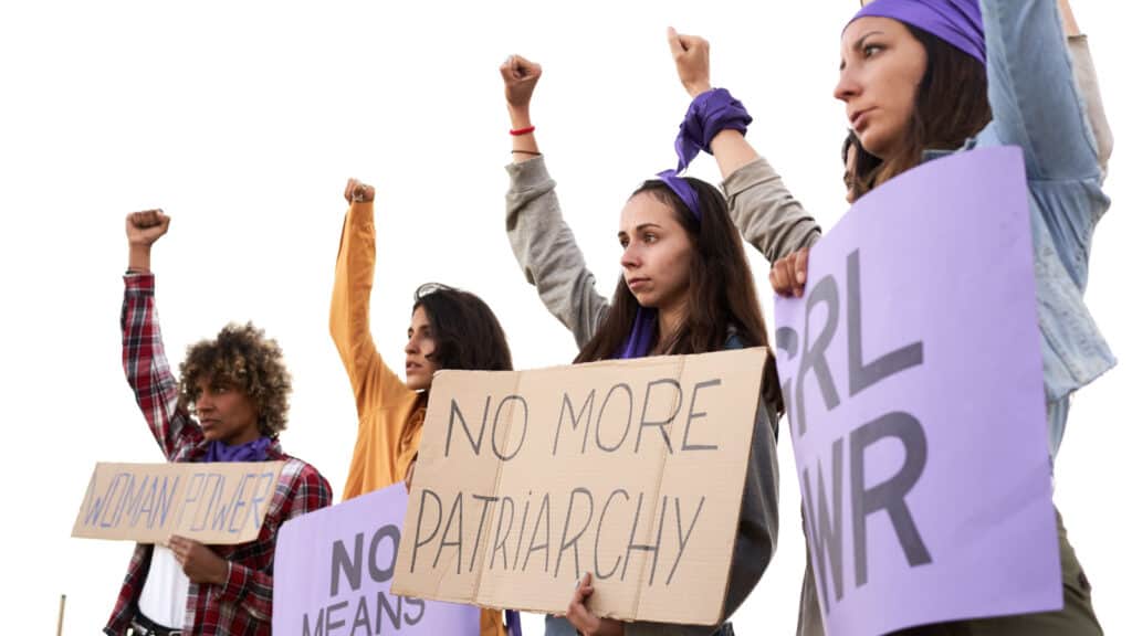 Women protesting patriarchy.
