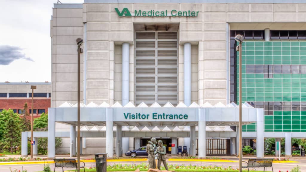 MINNEAPOLIS, MN/USA - JUNE 22, 2014: The Minneapolis VA Medical Center. Veterans Affairs Hospitals are part of the United States Department of Veterans Affairs.