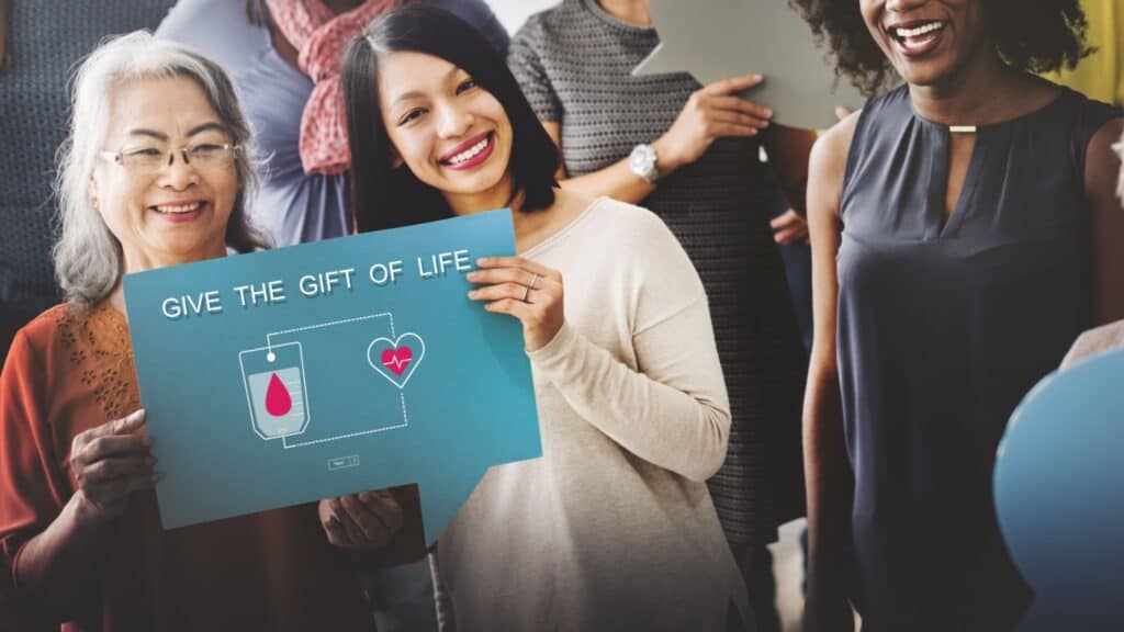Give the gift of life sign. 
