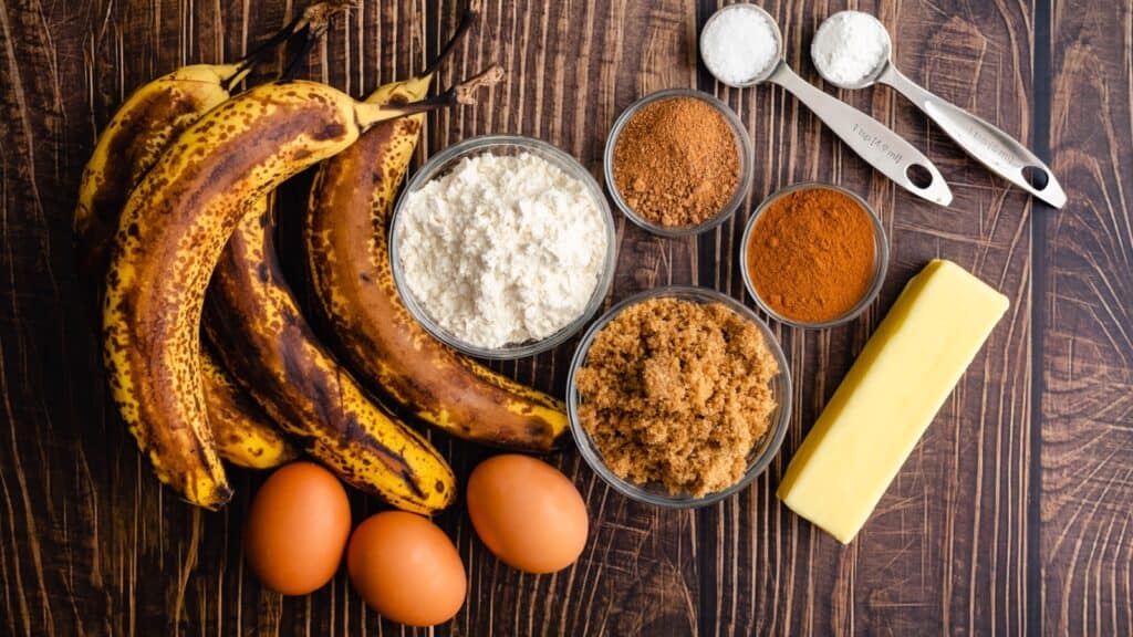 banana bread ingredients.