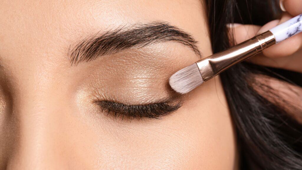 closeup of makeup on eye.