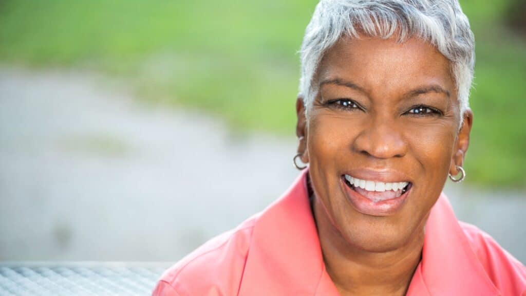 happy older woman of color.