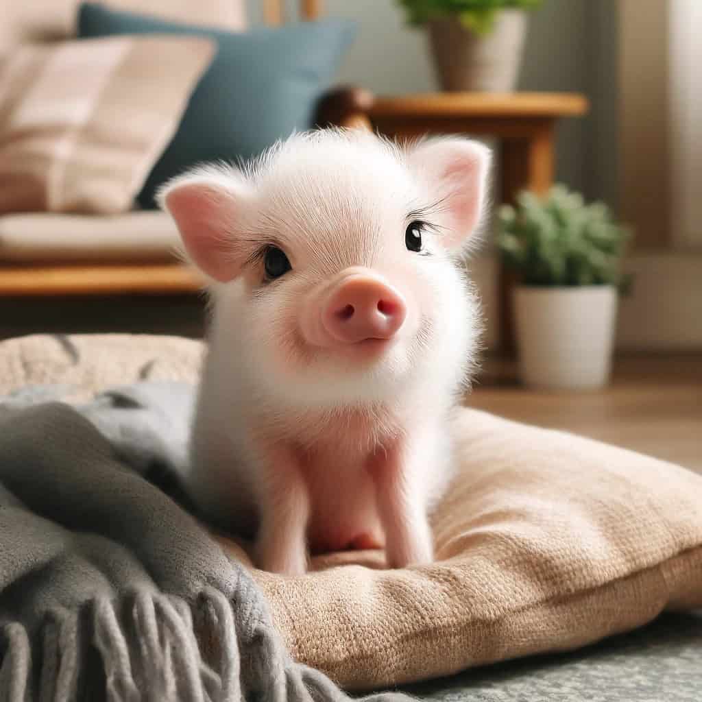 A cute miniature pig. 