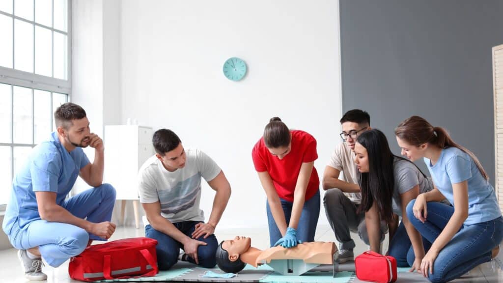 CPR training. 