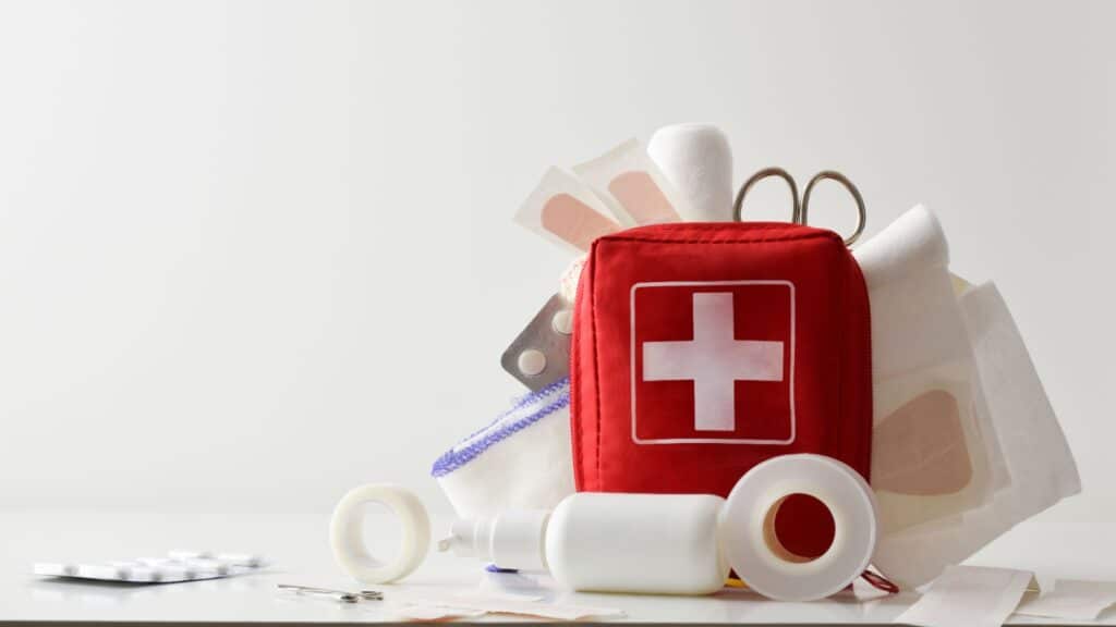 First aid kit. 