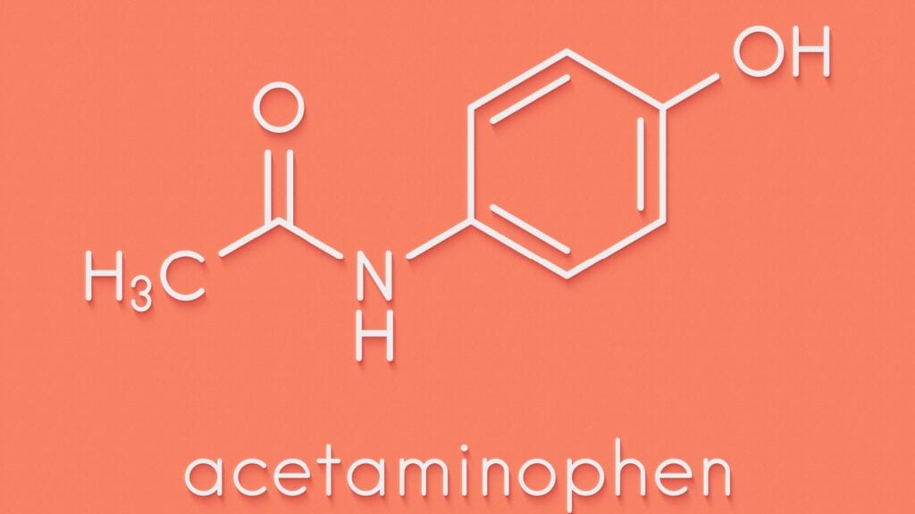 Acetaminophen molecule.