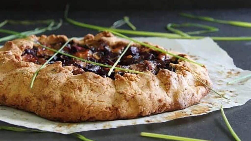 Gluten-free-mushroom-beet-and-blue-cheese-galette.