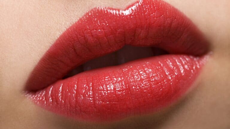 Juicy lipstick. Lips.