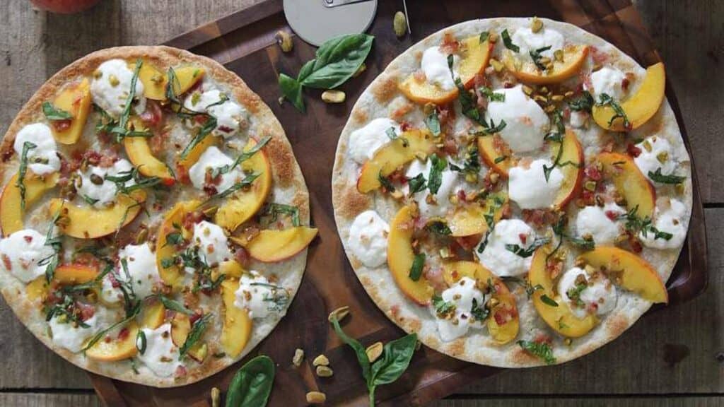 Peach-burrata-bacon-quesadilla.