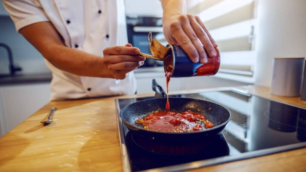 Using canned tomatoes. 