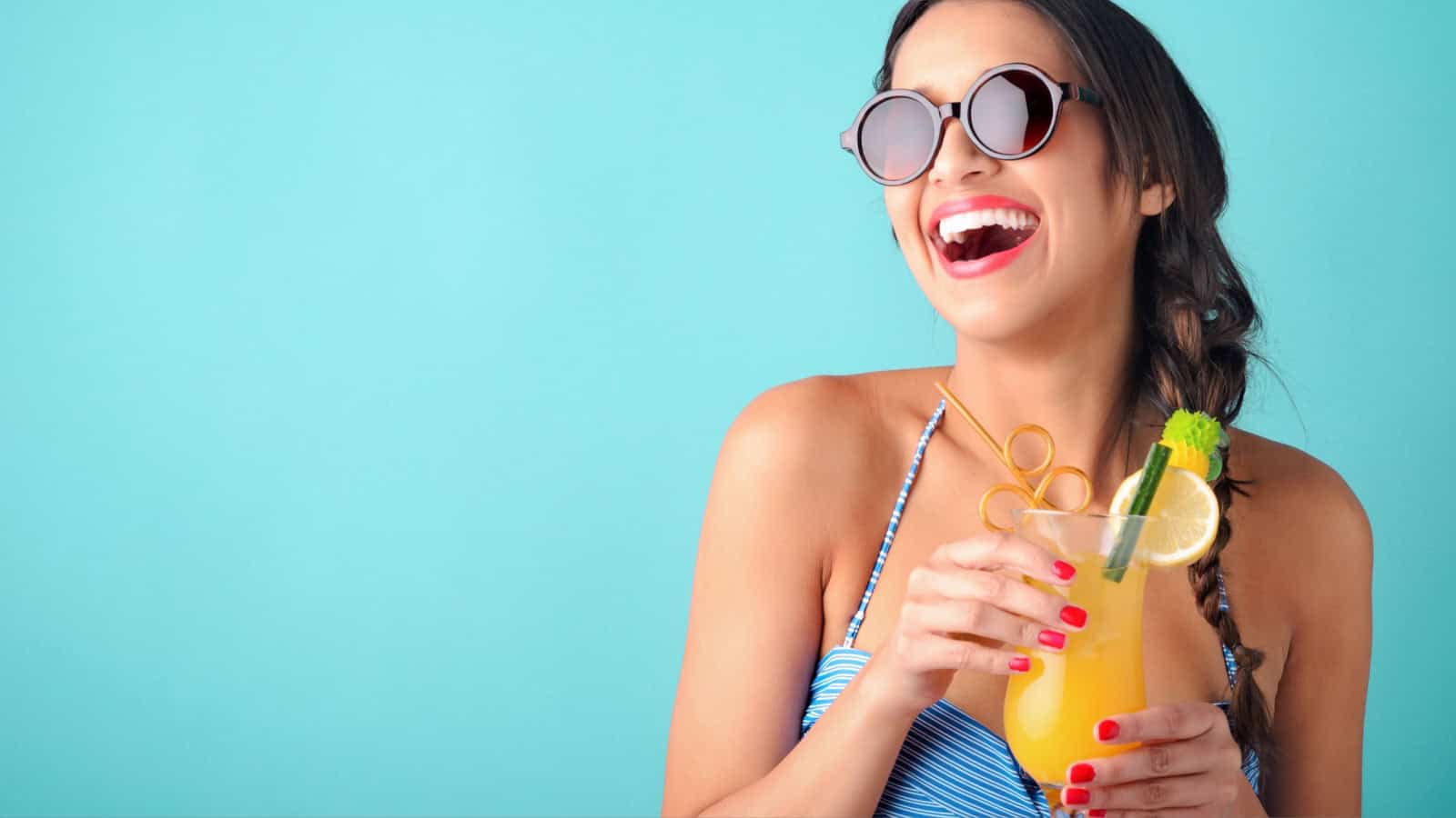 woman drinking cocktail. Cocktail.