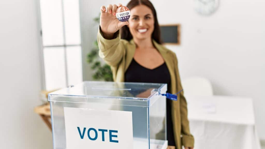 woman voting. 