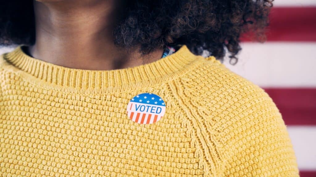 woman voting. 