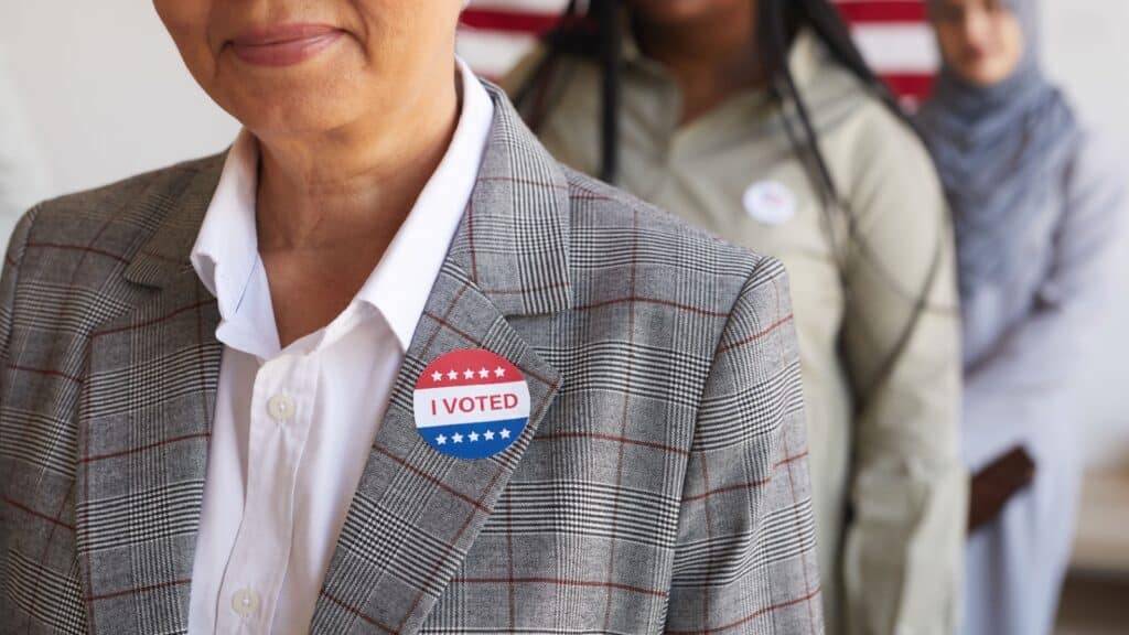 woman voting. 