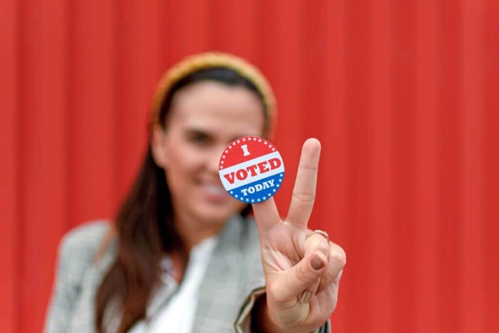 woman voting.