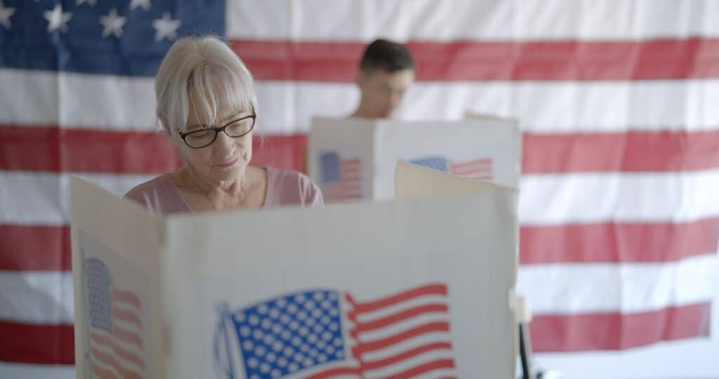 woman voting.