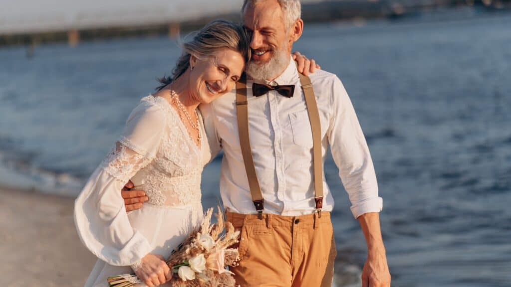 Older couple marrying. 