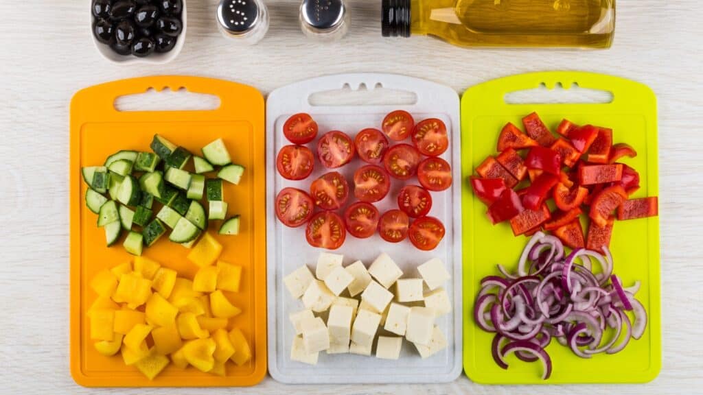 Plastic cutting board. 