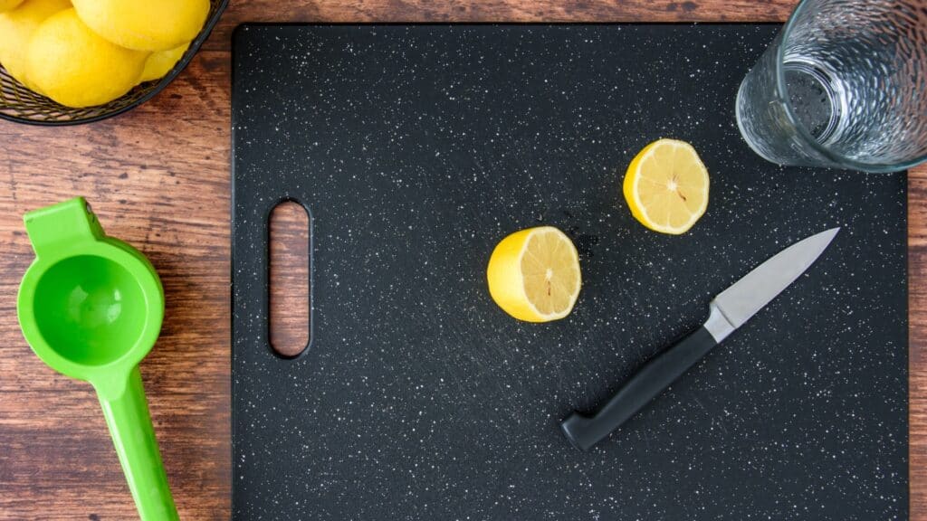 Plastic cutting board. 