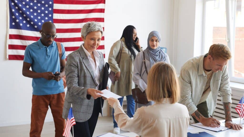 Poll workers.