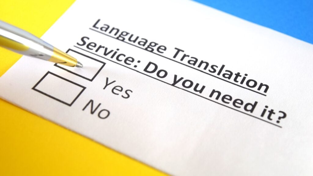 translation services. 