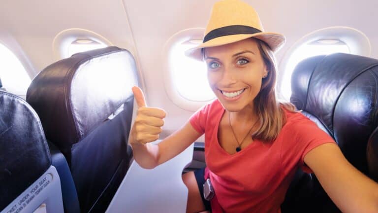 woman on plane.