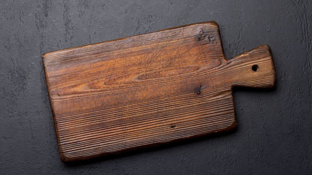 wooden cutting board. 