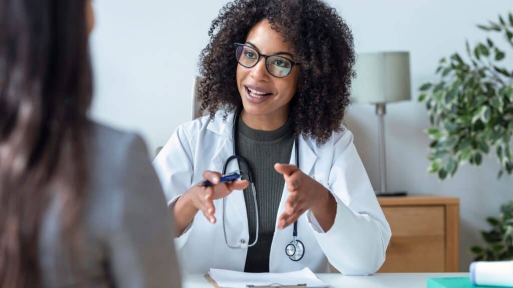 Doctor speaking with patient.