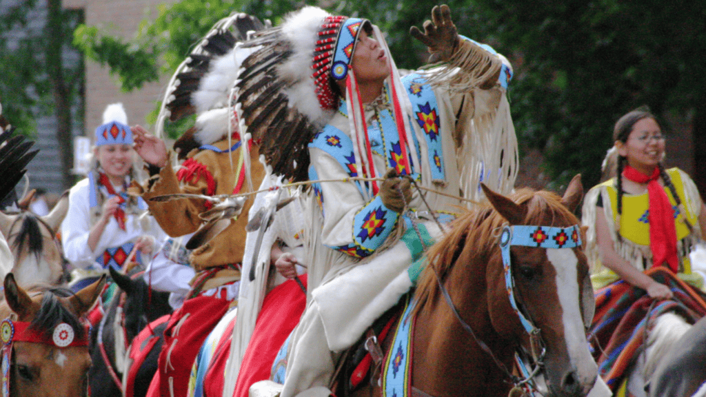 Indigenous People Participating at the Calgary Stampede. 