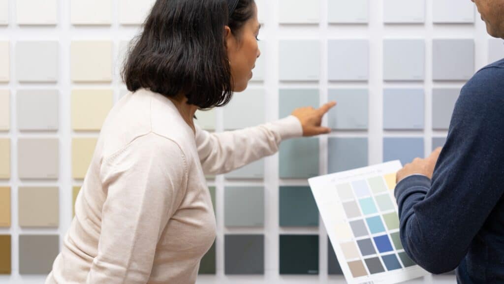 choosing paint color. 