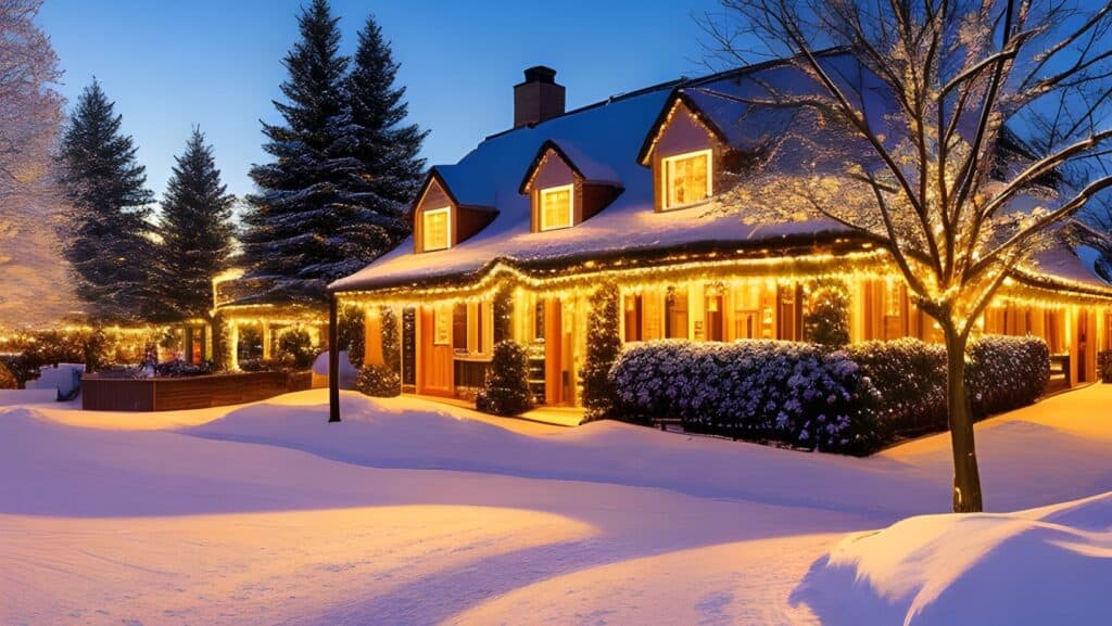 house in winter snow.