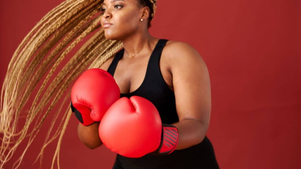 woman boxing. 