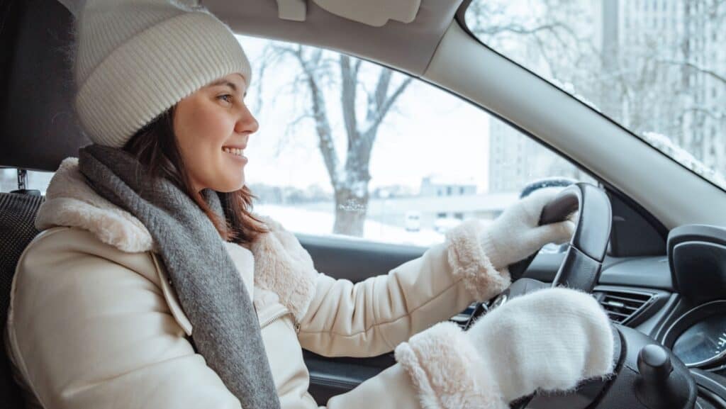 woman driving car. 