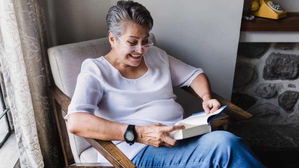 woman reading. 