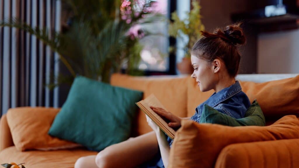 woman reading. 