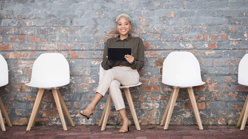 woman with tablet. 